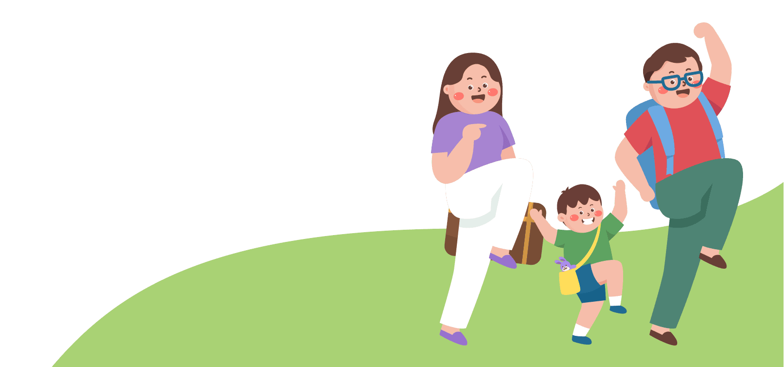 Ilustrasi orang tua dan anak bersiap masuk Sekolah Dasar